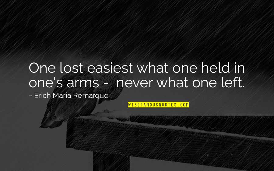Csr Business Quotes By Erich Maria Remarque: One lost easiest what one held in one's