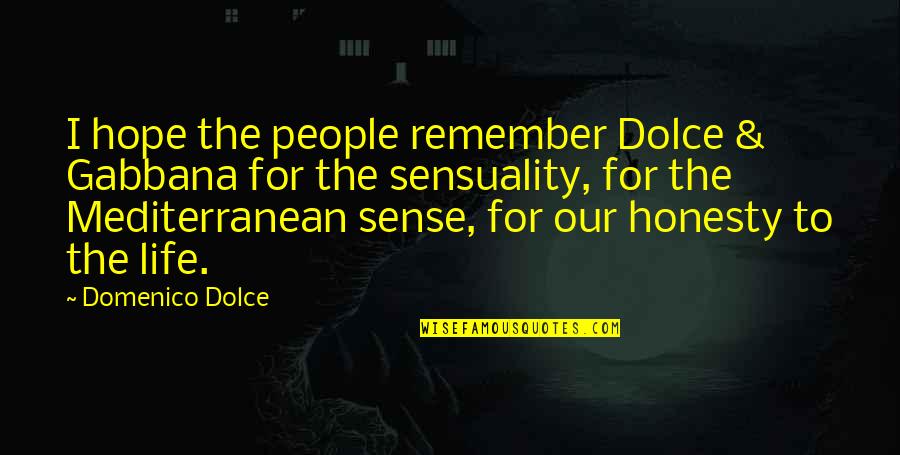 Csv Files Quotes By Domenico Dolce: I hope the people remember Dolce & Gabbana