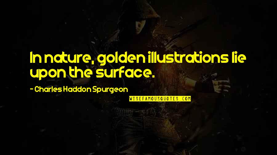 Ct Fletcher Quotes By Charles Haddon Spurgeon: In nature, golden illustrations lie upon the surface.