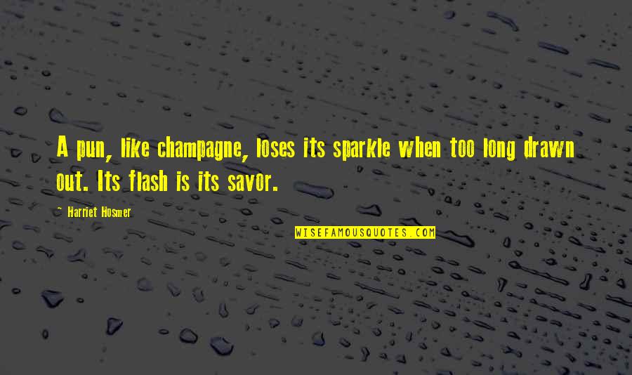 Cuadre En Quotes By Harriet Hosmer: A pun, like champagne, loses its sparkle when