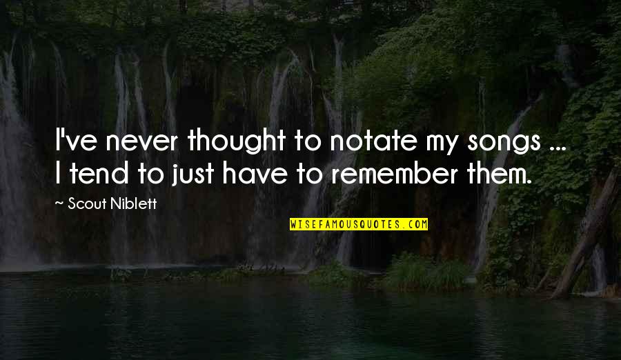 Cuarteto Marcano Quotes By Scout Niblett: I've never thought to notate my songs ...