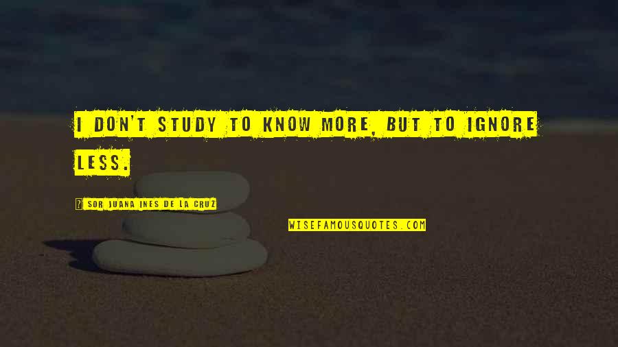 Cubillo Castle Quotes By Sor Juana Ines De La Cruz: I don't study to know more, but to Cubillo Castle Quotes By Sor Juana Ines De La Cruz: I don't study to know more, but to