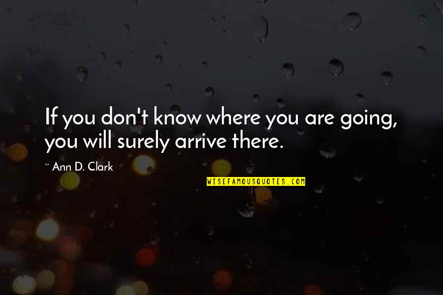 Cubist Sculpture Quotes By Ann D. Clark: If you don't know where you are going,