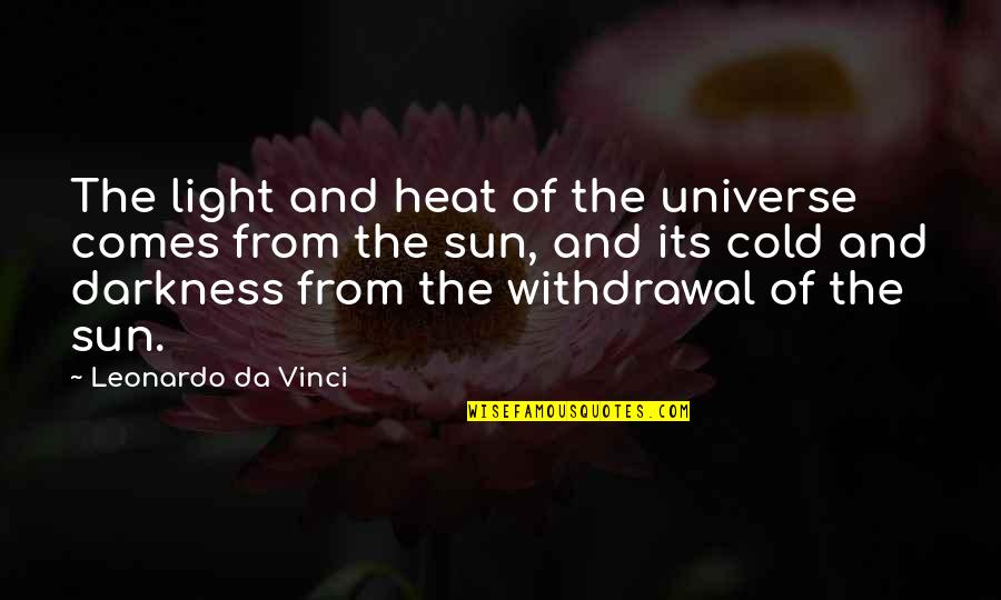 Cubists Bank Quotes By Leonardo Da Vinci: The light and heat of the universe comes