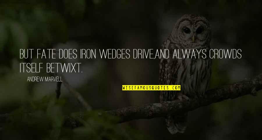 Cubitos Goya Quotes By Andrew Marvell: But Fate does iron wedges drive,And always crowds Cubitos Goya Quotes By Andrew Marvell: But Fate does iron wedges drive,And always crowds