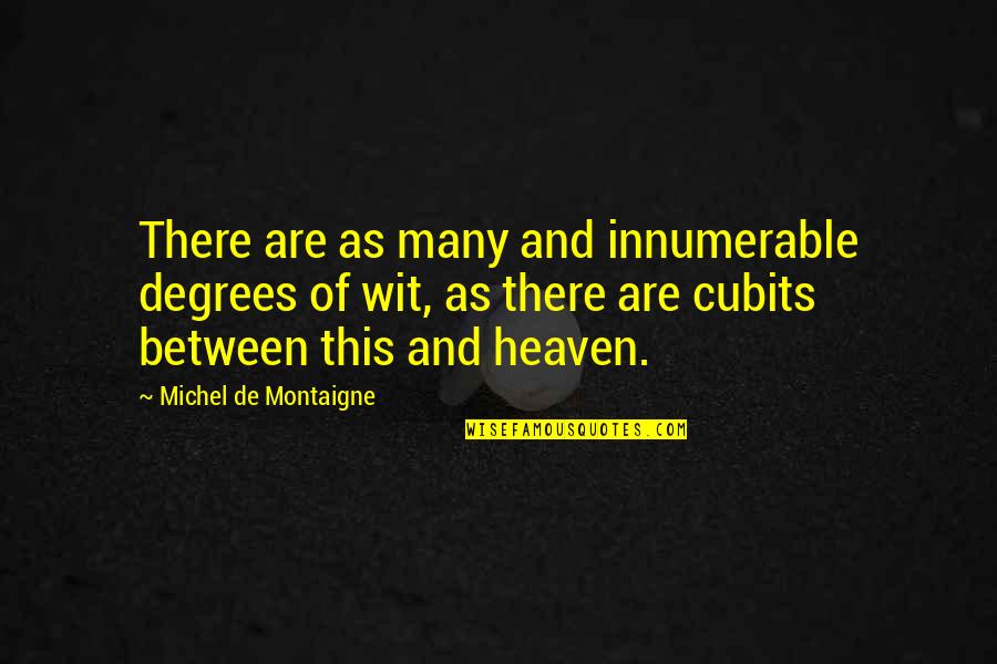 Cubits Quotes By Michel De Montaigne: There are as many and innumerable degrees of
