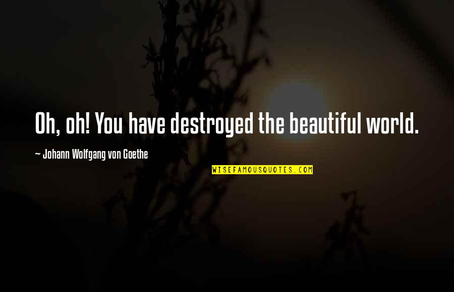Cublay Quotes By Johann Wolfgang Von Goethe: Oh, oh! You have destroyed the beautiful world.