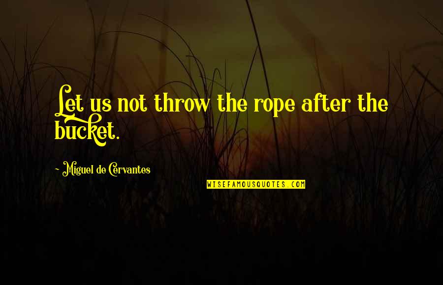 Cucchiaio Per Decorare Quotes By Miguel De Cervantes: Let us not throw the rope after the