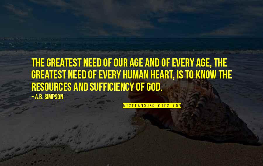 Cucina 355 Quotes By A.B. Simpson: The greatest need of our age and of