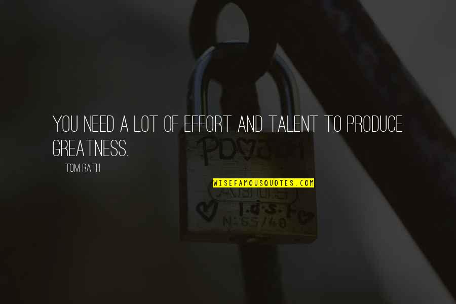 Cudahy Quotes By Tom Rath: You need a lot of effort and talent