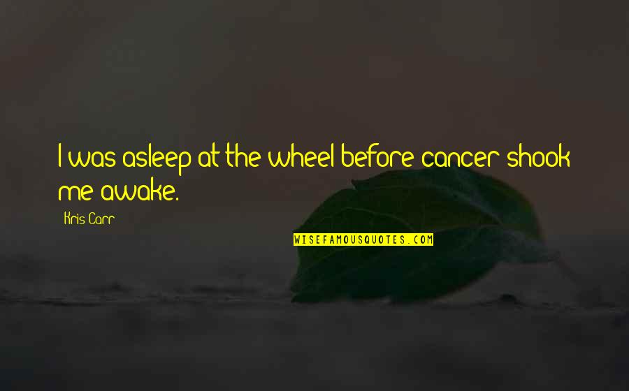 Cuddlywhiskers Quotes By Kris Carr: I was asleep at the wheel before cancer