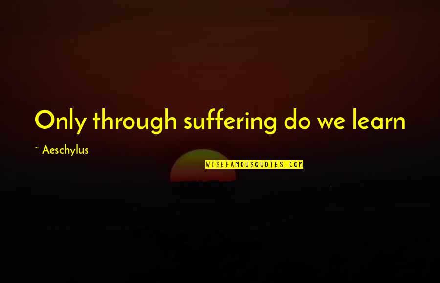 Cude Quotes By Aeschylus: Only through suffering do we learn