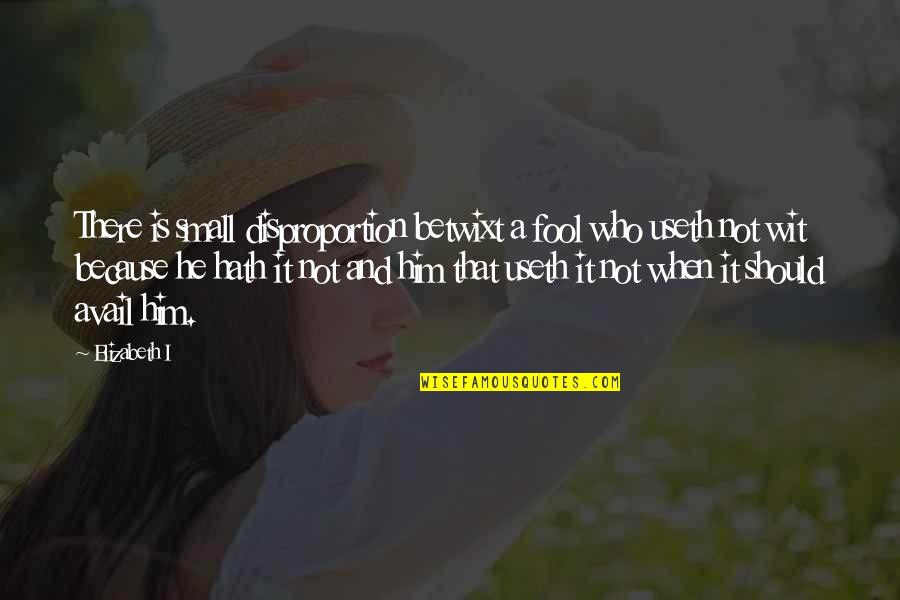Cudia Partners Quotes By Elizabeth I: There is small disproportion betwixt a fool who Cudia Partners Quotes By Elizabeth I: There is small disproportion betwixt a fool who