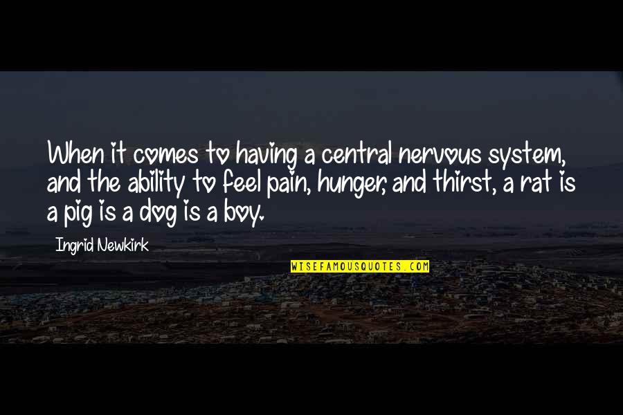 Cuelebre Quotes By Ingrid Newkirk: When it comes to having a central nervous Cuelebre Quotes By Ingrid Newkirk: When it comes to having a central nervous