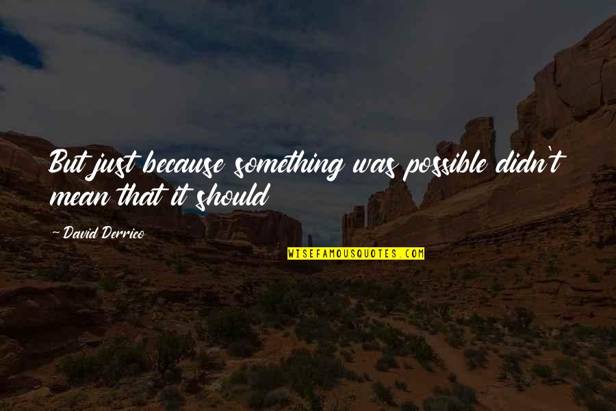 Cuello Mao Quotes By David Derrico: But just because something was possible didn't mean