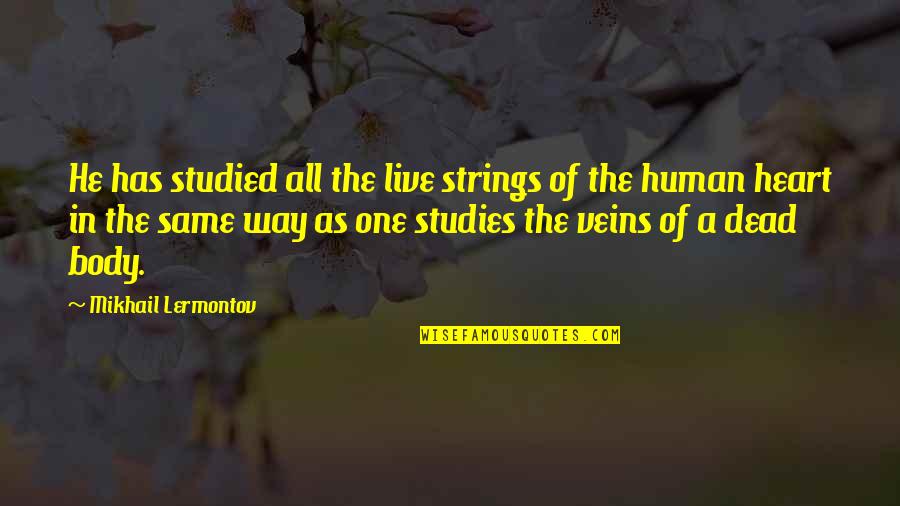 Cuernavaca Casas Quotes By Mikhail Lermontov: He has studied all the live strings of Cuernavaca Casas Quotes By Mikhail Lermontov: He has studied all the live strings of