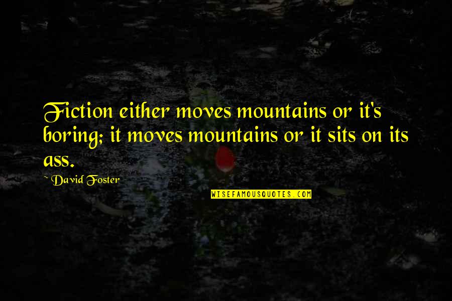 Cugini Import Quotes By David Foster: Fiction either moves mountains or it's boring; it