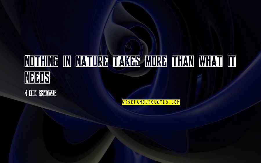 Cugowski Budka Quotes By Tom Shadyac: Nothing in nature takes more than what it