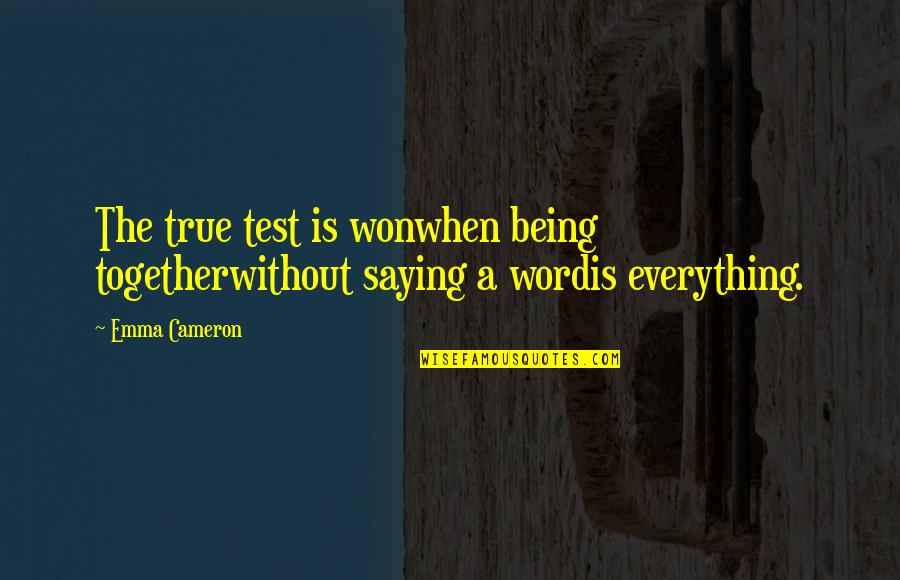 Cuidamos El Quotes By Emma Cameron: The true test is wonwhen being togetherwithout saying