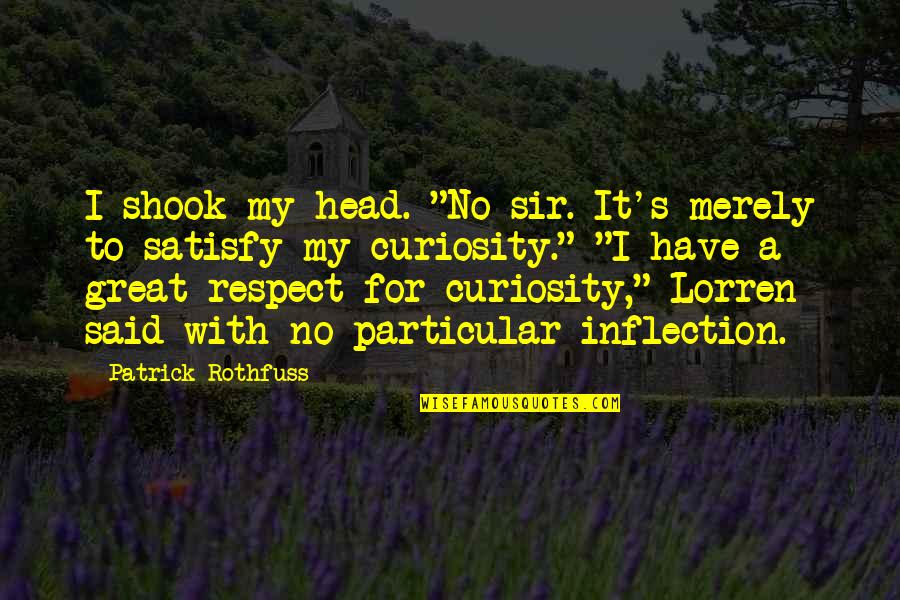 Culacino Quotes By Patrick Rothfuss: I shook my head. "No sir. It's merely