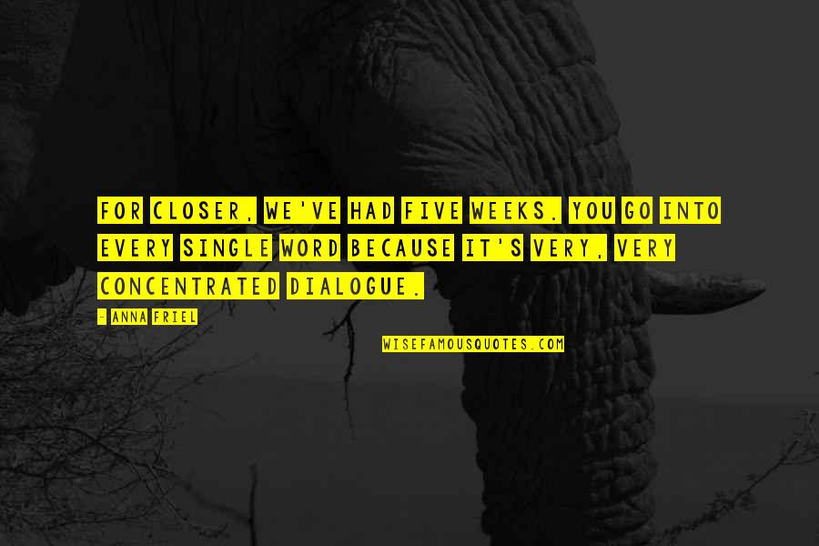 Culegere Moise Quotes By Anna Friel: For Closer, we've had five weeks. You go Culegere Moise Quotes By Anna Friel: For Closer, we've had five weeks. You go