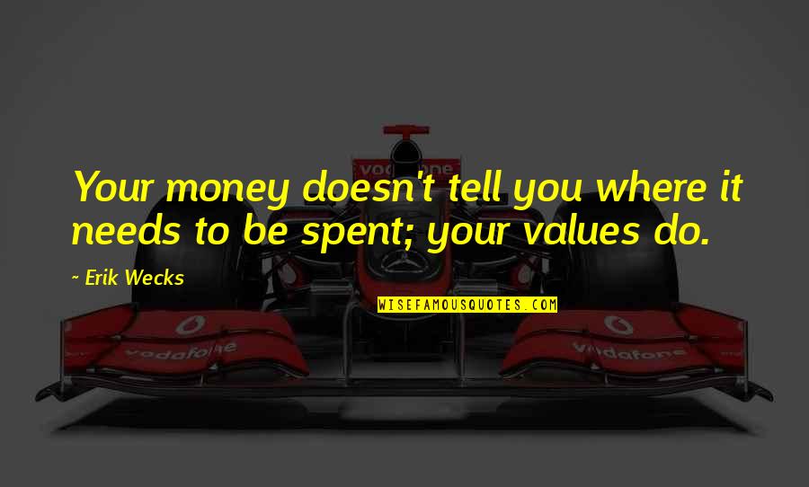 Culler Mcalhany Quotes By Erik Wecks: Your money doesn't tell you where it needs