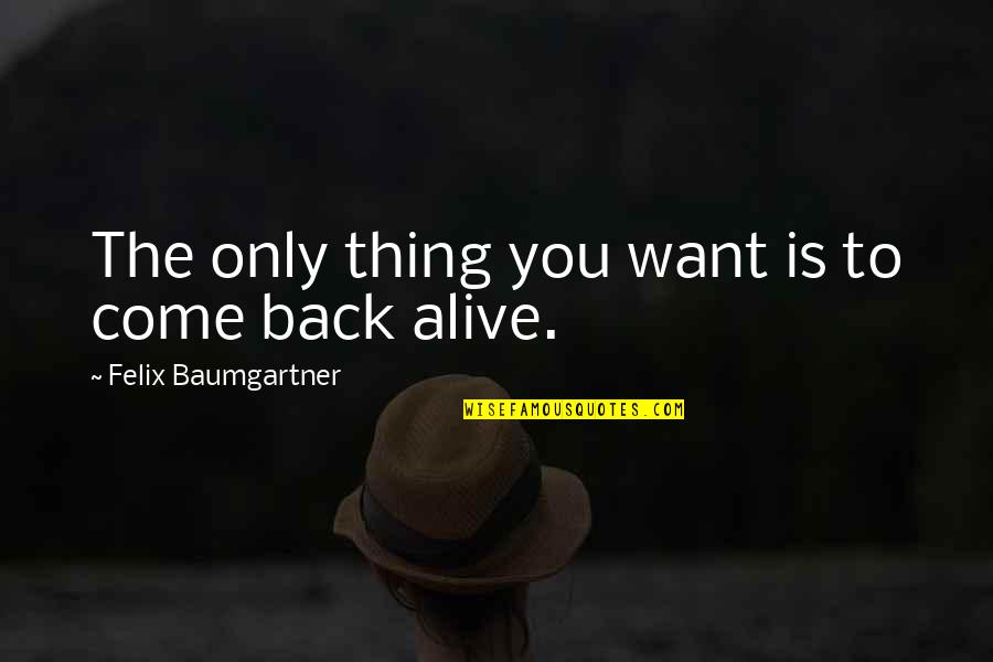 Cullers Law Quotes By Felix Baumgartner: The only thing you want is to come