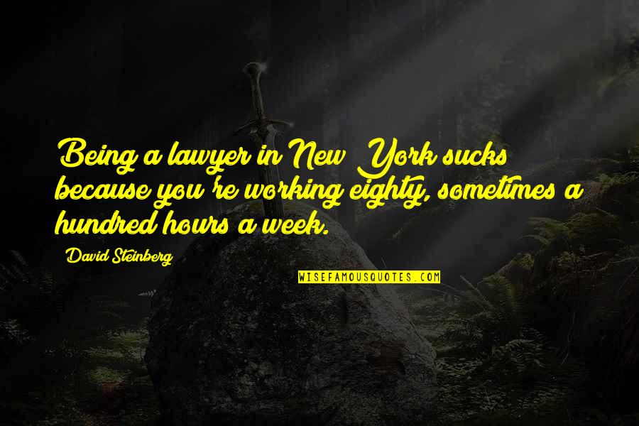 Cults Take Focus Off Of Christ Quotes By David Steinberg: Being a lawyer in New York sucks because Cults Take Focus Off Of Christ Quotes By David Steinberg: Being a lawyer in New York sucks because