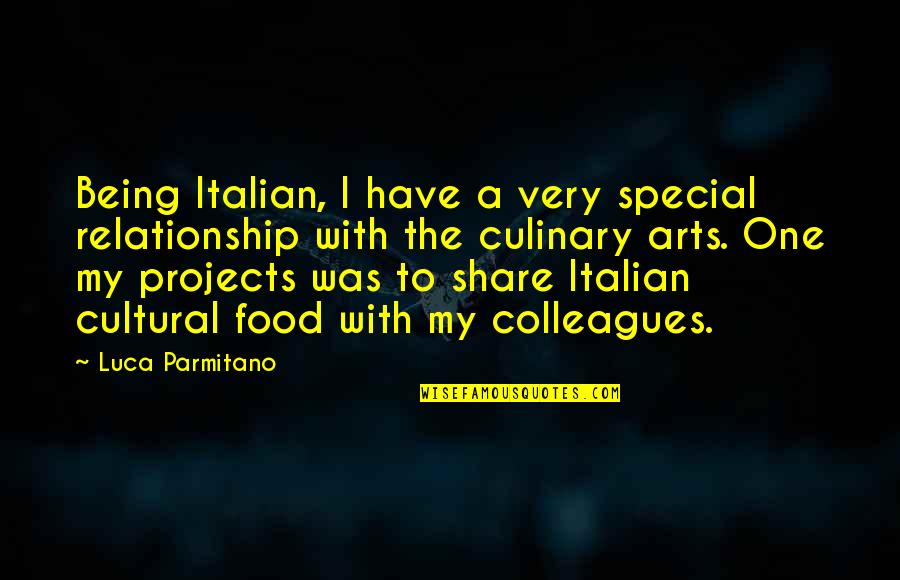 Cultural Food Quotes By Luca Parmitano: Being Italian, I have a very special relationship