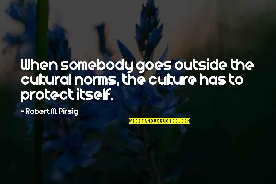 Cultural Norms Quotes By Robert M. Pirsig: When somebody goes outside the cultural norms, the