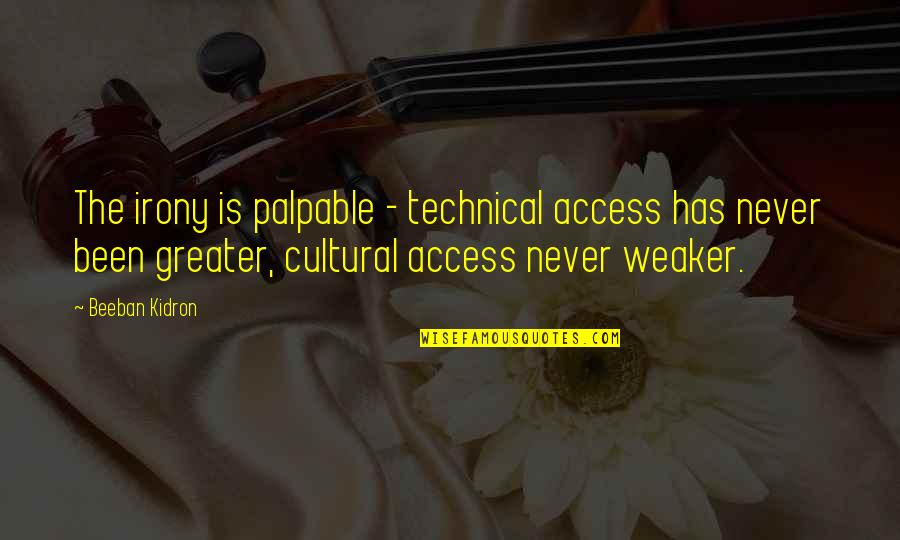 Cultural Quotes By Beeban Kidron: The irony is palpable - technical access has