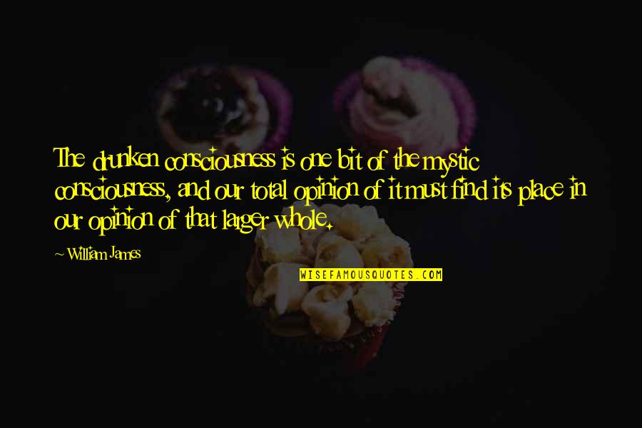 Culturalism Theory Quotes By William James: The drunken consciousness is one bit of the Culturalism Theory Quotes By William James: The drunken consciousness is one bit of the