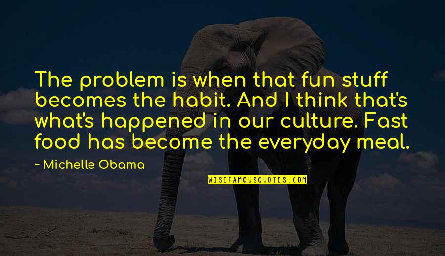 Culture And Food Quotes By Michelle Obama: The problem is when that fun stuff becomes