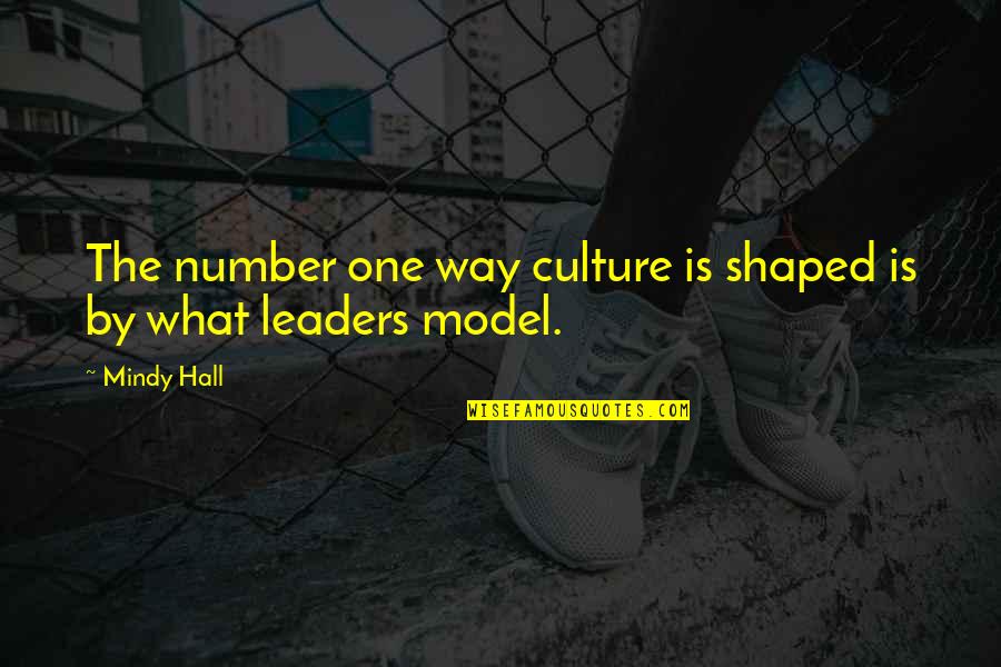 Culture And Leadership Quotes By Mindy Hall: The number one way culture is shaped is