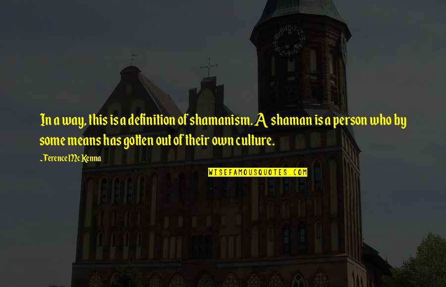 Culture Definition Quotes By Terence McKenna: In a way, this is a definition of