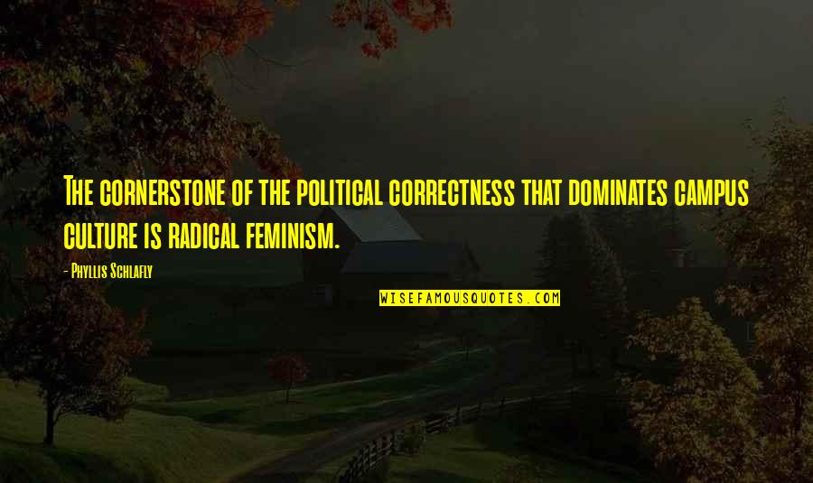 Culture Is Quotes By Phyllis Schlafly: The cornerstone of the political correctness that dominates