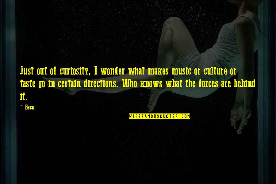 Culture Makes Us Who We Are Quotes By Beck: Just out of curiosity, I wonder what makes