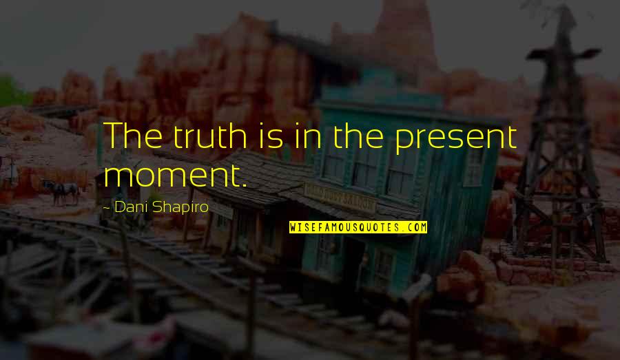 Culture Of Accountability Quotes By Dani Shapiro: The truth is in the present moment.