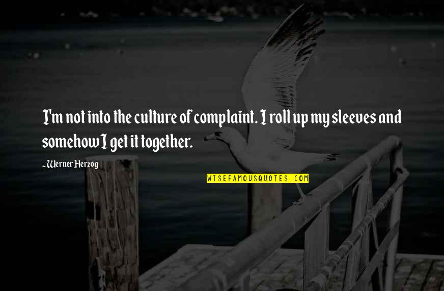 Culture Of Complaint Quotes By Werner Herzog: I'm not into the culture of complaint. I
