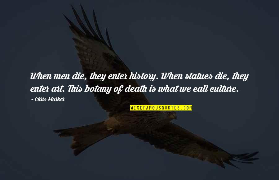 Culture Of Death Quotes By Chris Marker: When men die, they enter history. When statues