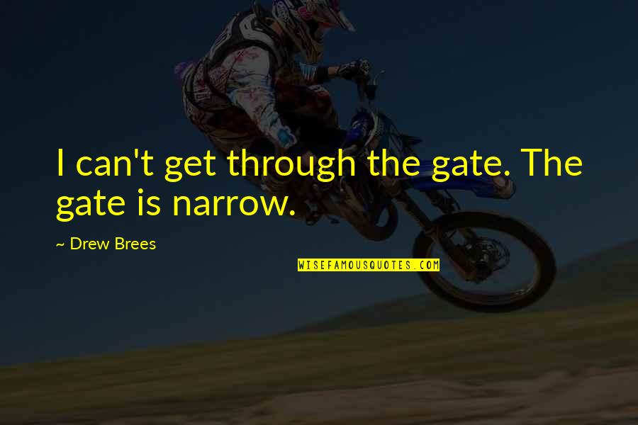 Culture Of Disbelief Quotes By Drew Brees: I can't get through the gate. The gate Culture Of Disbelief Quotes By Drew Brees: I can't get through the gate. The gate