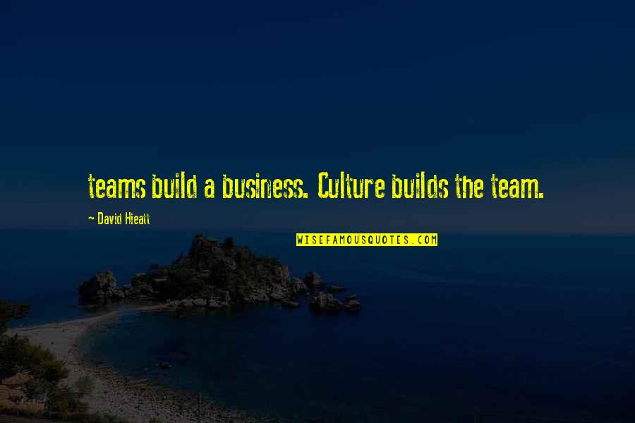 Culture Quotes And Quotes By David Hieatt: teams build a business. Culture builds the team.