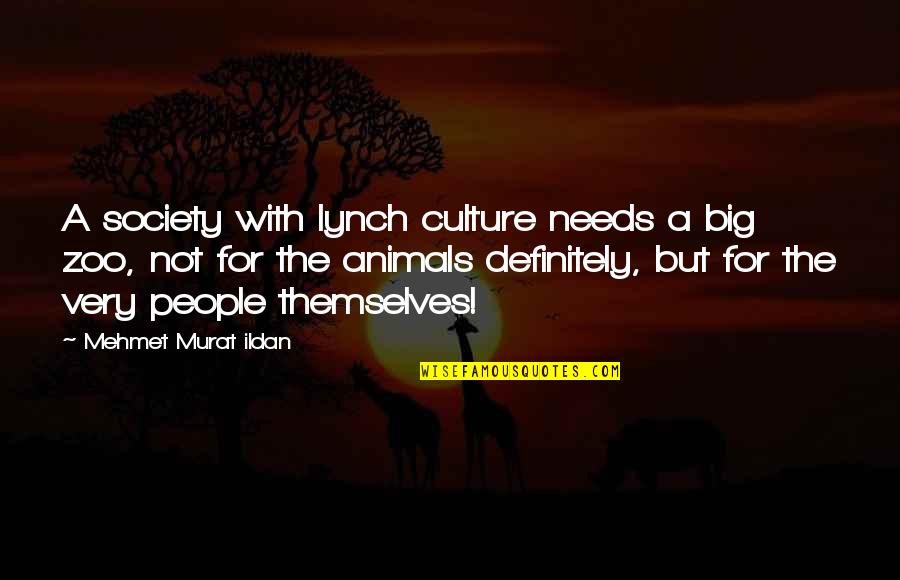 Culture Quotes And Quotes By Mehmet Murat Ildan: A society with lynch culture needs a big