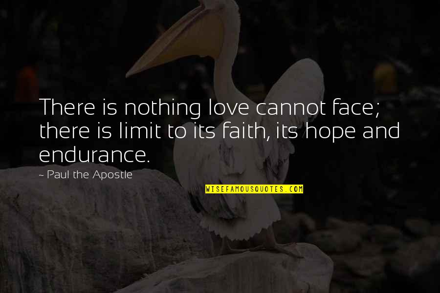 Cumatology Quotes By Paul The Apostle: There is nothing love cannot face; there is