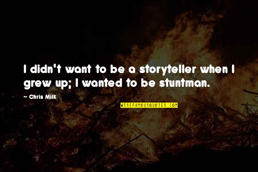 Cumplir Logros Quotes By Chris Milk: I didn't want to be a storyteller when