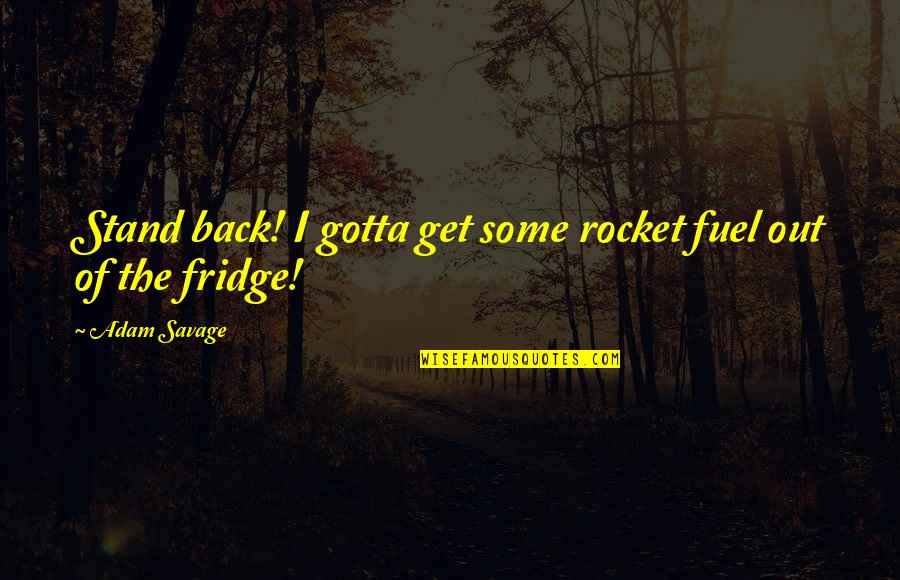 Cumulative Sentence Quotes By Adam Savage: Stand back! I gotta get some rocket fuel
