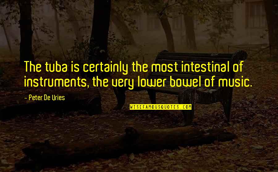 Cunda Island Quotes By Peter De Vries: The tuba is certainly the most intestinal of