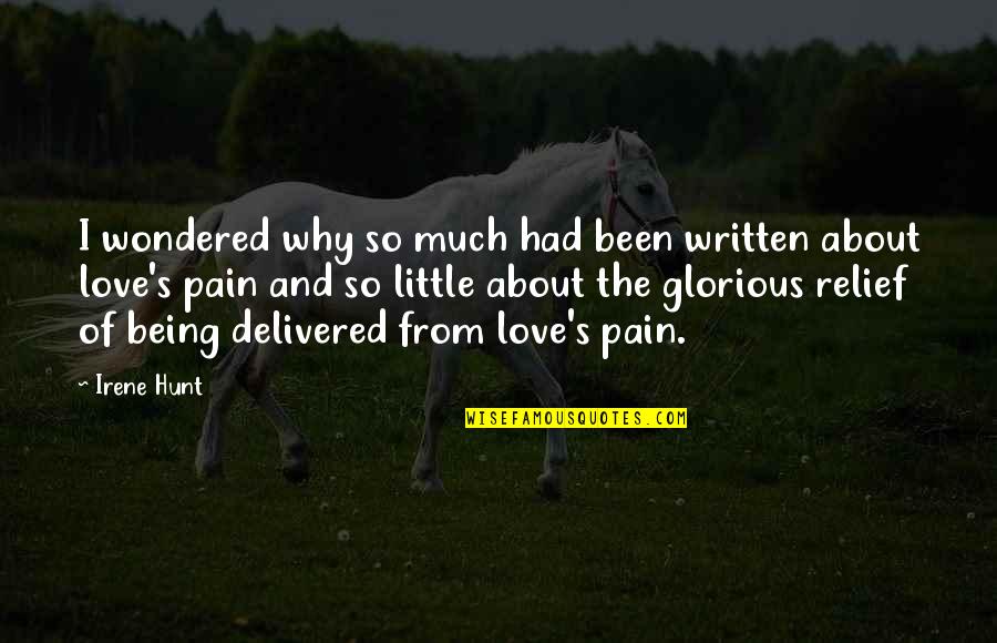 Cundey Aiken Quotes By Irene Hunt: I wondered why so much had been written