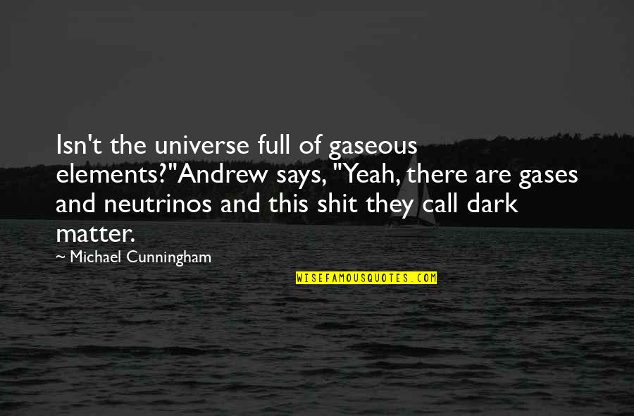 Cunningham Quotes By Michael Cunningham: Isn't the universe full of gaseous elements?"Andrew says,