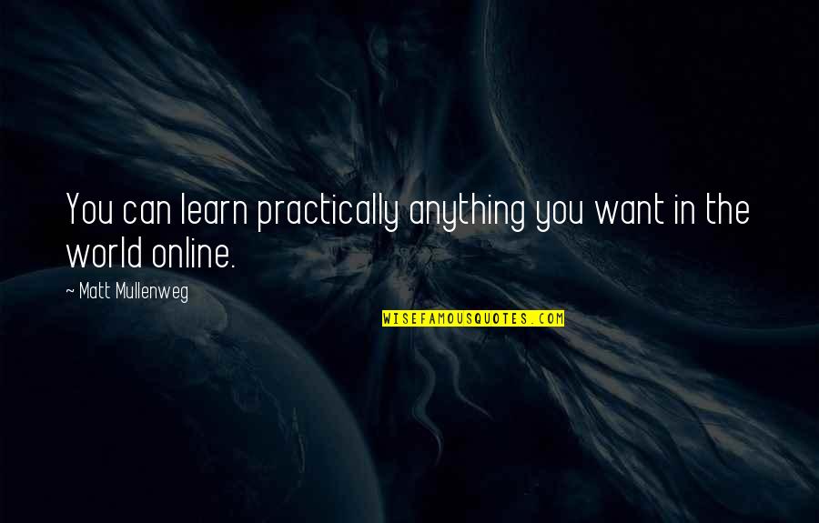 Cunoasterea Mediului Quotes By Matt Mullenweg: You can learn practically anything you want in Cunoasterea Mediului Quotes By Matt Mullenweg: You can learn practically anything you want in